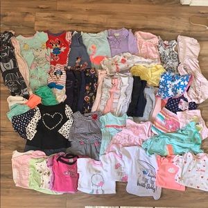 56 piece Lot of baby girl clothes- size 6-9 months